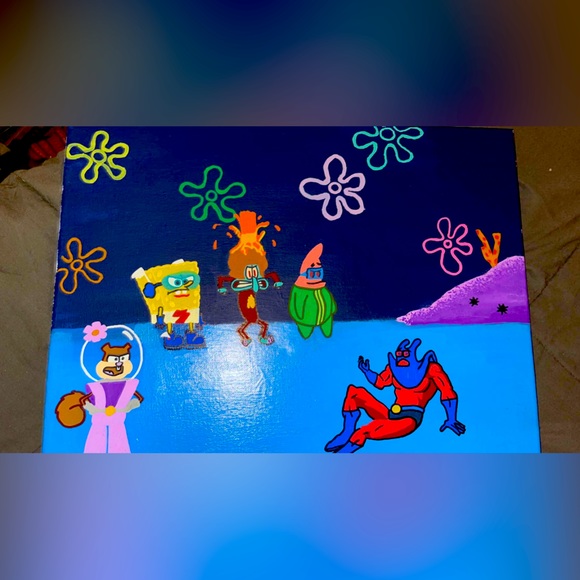 Art | Spongebob Acrylic Painting | Poshmark